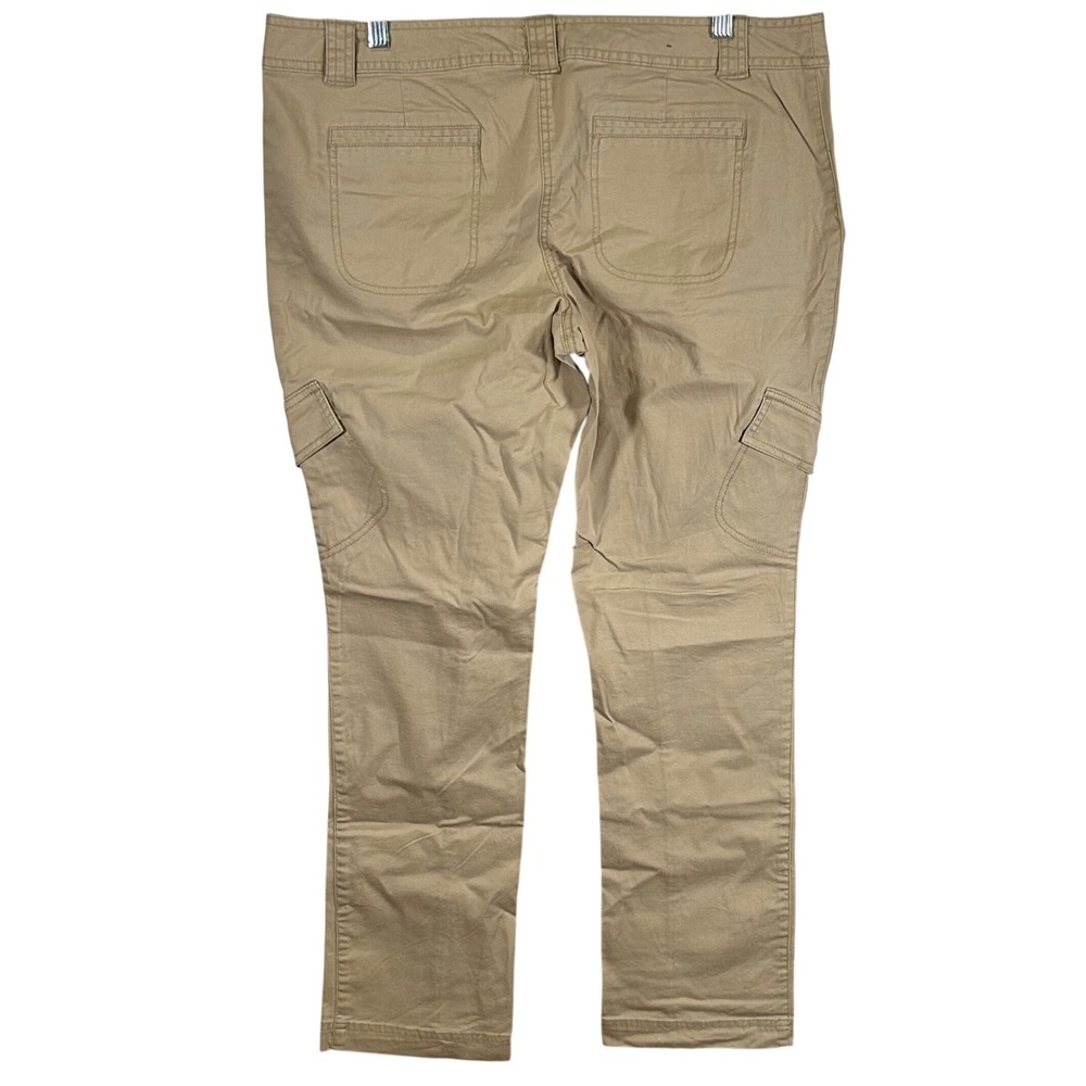Mossimo Supply Co Womens Khaki Tan Straight Leg Cargo Pants Size 17 Zip Pockets - Picture 9 of 10